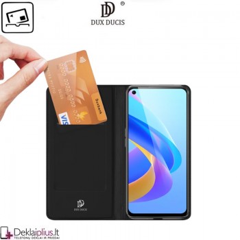 Dux Ducis dirbtinės odos viršelis - juodas (telefonams Realme 9I) Dux Ducis dirbtinės odos viršelis - juodas (telefonams Realme 9I)
